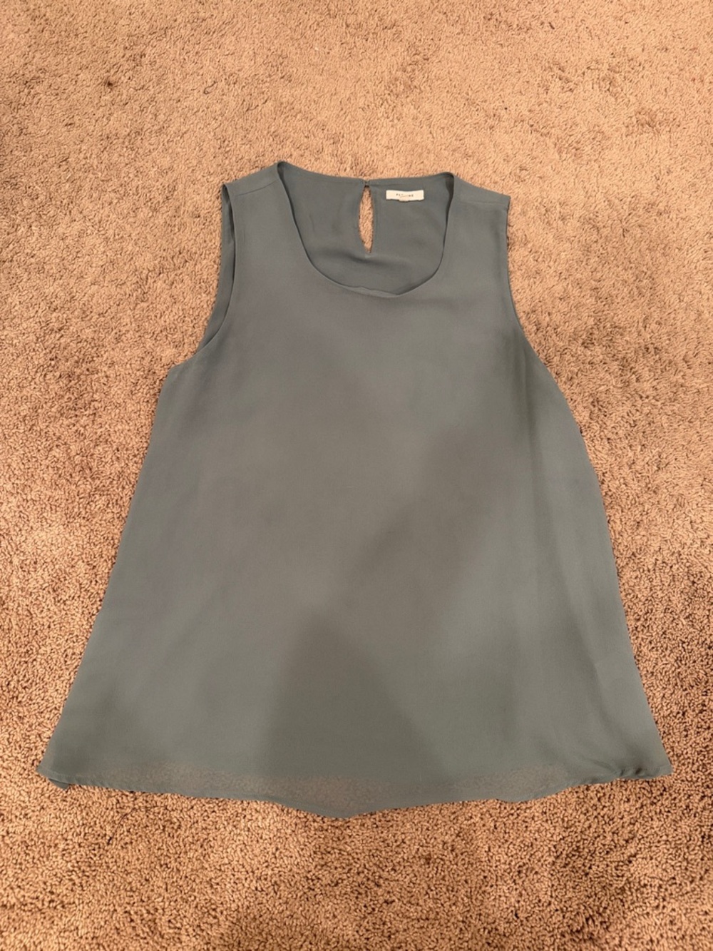 Sleeveless Slate Blue Blouse - Casual Women's Top